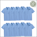 Lt. Blue (5-Pack) 4 10-Pack School Uniform Tagless Polo Tshirt for Little Boys & Big Boys
